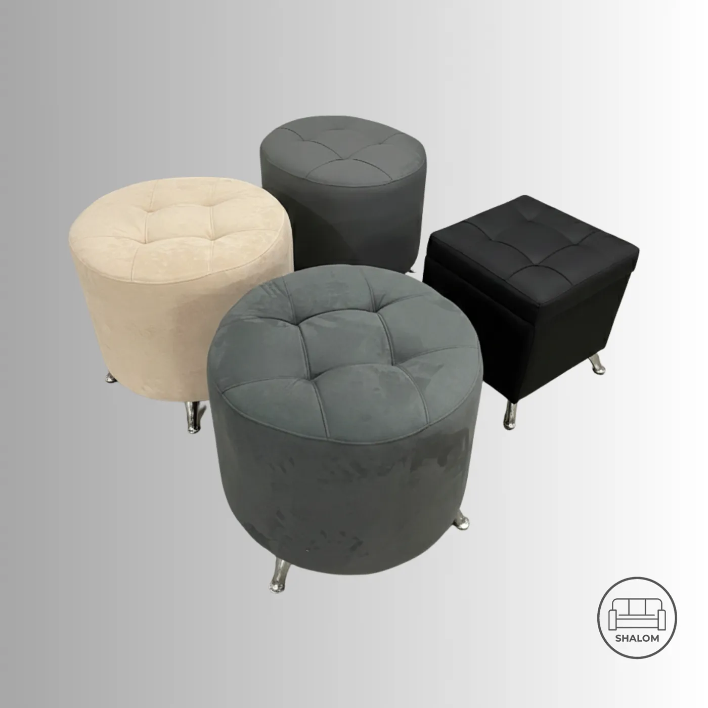 Puff Cuadrados y Redondos — imagen 1 — Shalom Muebles Barquisimeto